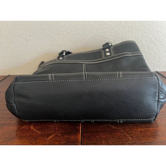 Vintage Coach Hampton Black Pebble Leather Tote Turnlock Zip Medium Bag F13959 - Picture 13 of 13